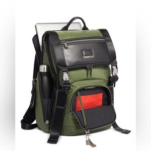 Tumi Alpha Bravo Lark travel backpack in forest green